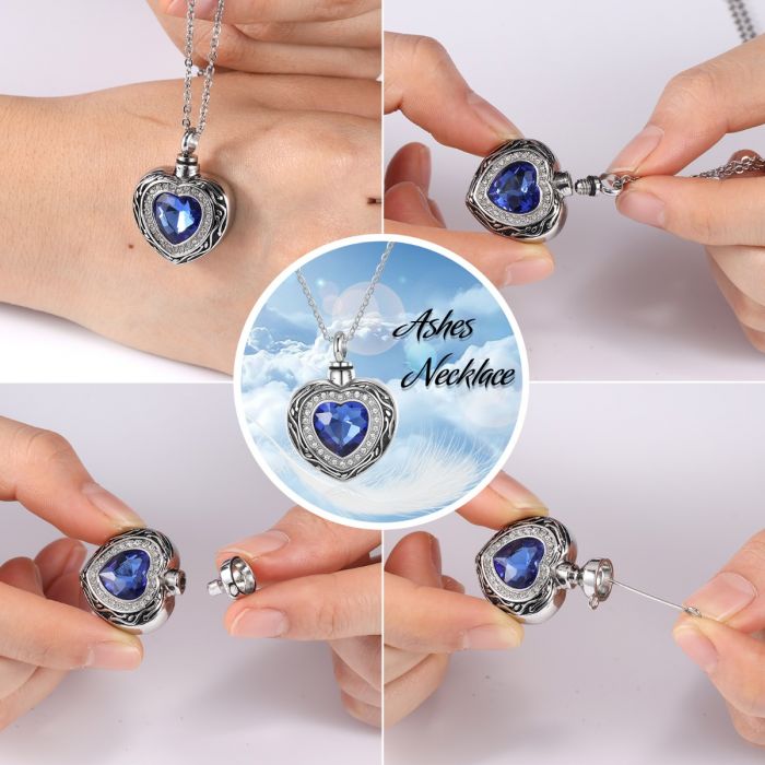 Urn Necklace For Ashes-Personalized Cremation Necklace- Memorial Keepsake