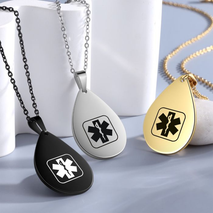 Custom Medical Necklace- Medical Alert Necklace For Men & Women