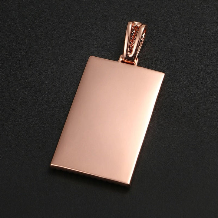 Personalized Square Pendant Necklace- Men's Medallion Necklace