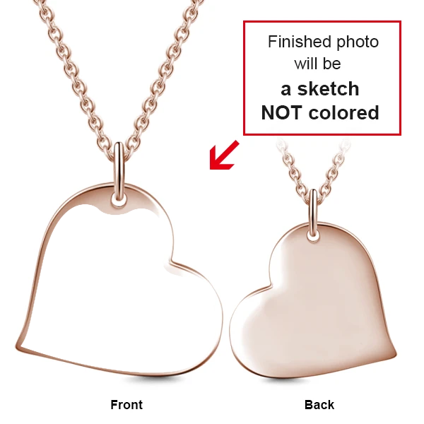 Heart Pendant Custom Pet Photo Necklace- Personalized Heart With Photo And Text