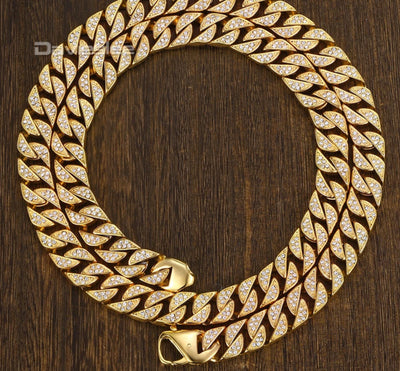 HipHop Cubic Zirconia Necklace & Bracelet Set