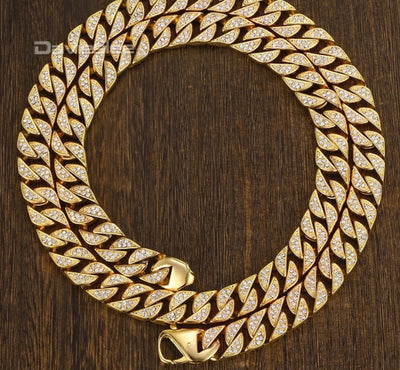 HipHop Cubic Zirconia Necklace & Bracelet Set