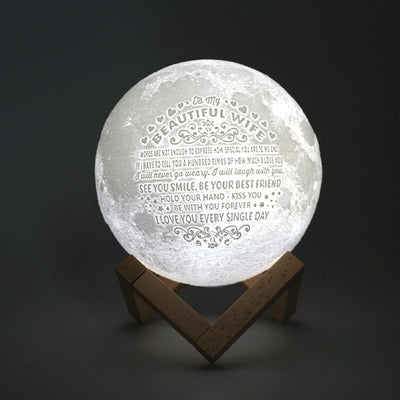 Custom 3D Photo Moon Lamp For Mom -FCC Certified