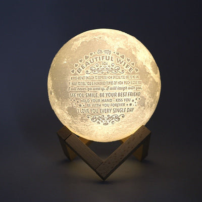 Custom 3D Photo Moon Lamp For Mom -FCC Certified