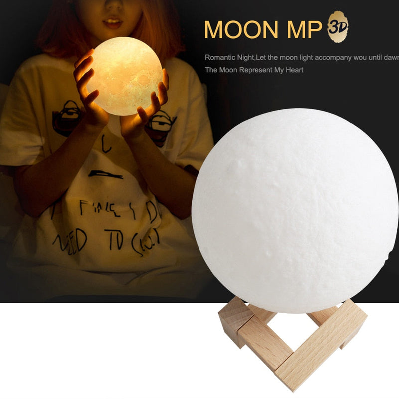 Custom 3D Photo Moon Lamp For Mom -FCC Certified