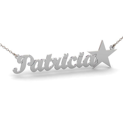 Custom Name Pendant Necklace With Star