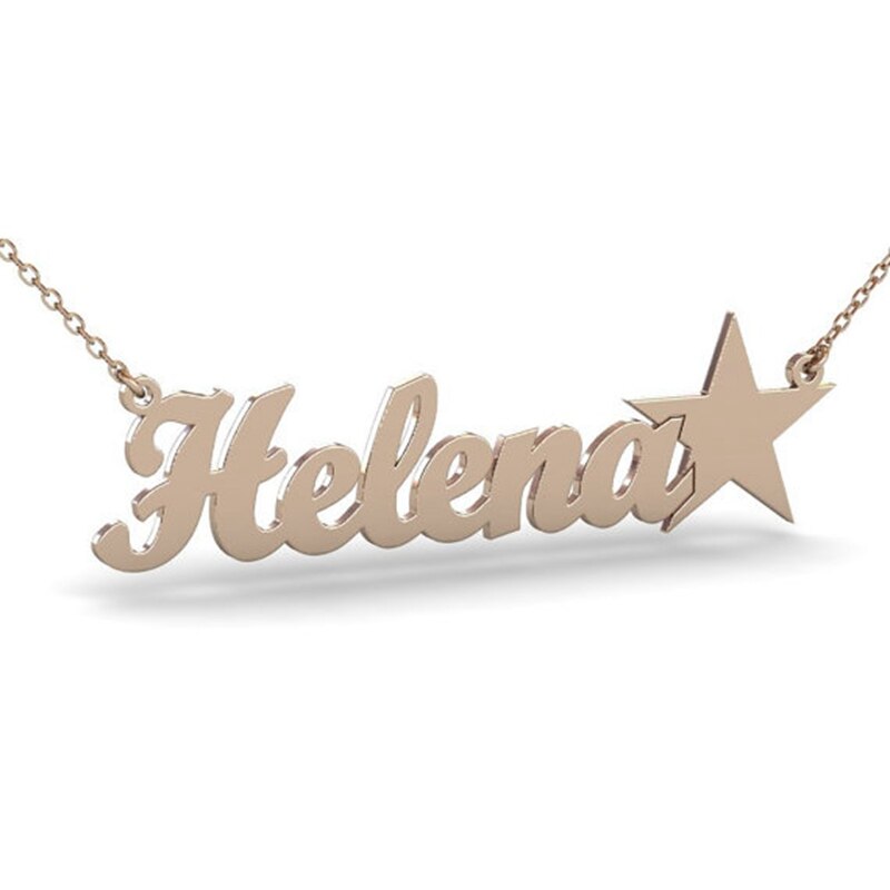 Custom Name Pendant Necklace With Star