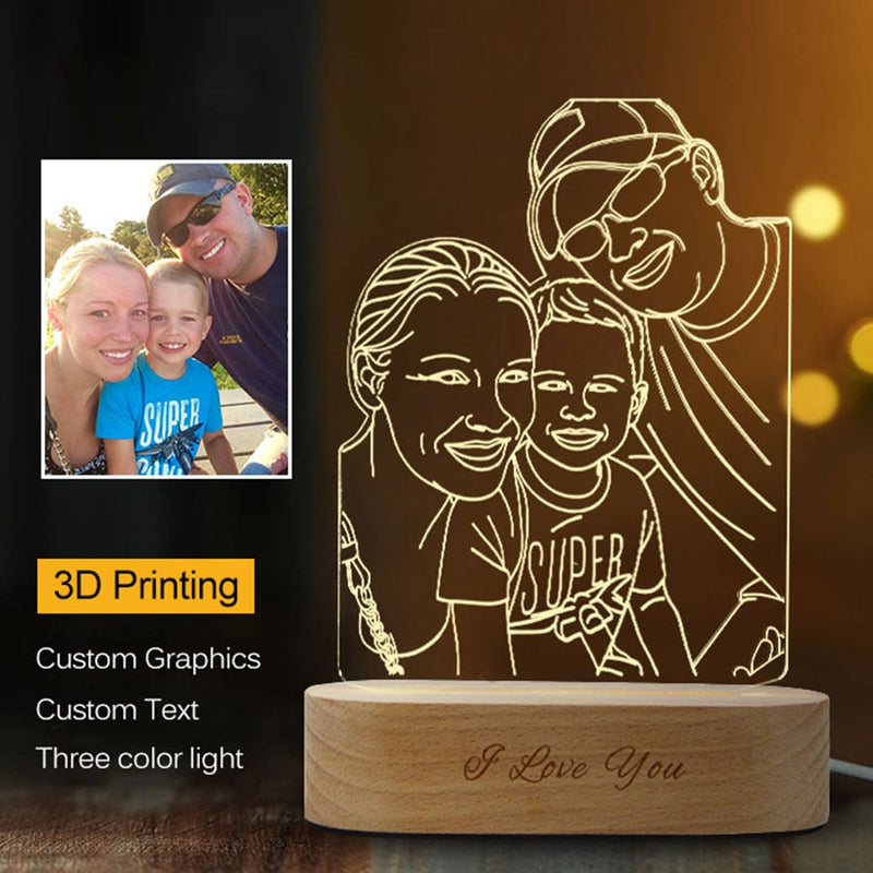 custom photo 3d lamp 