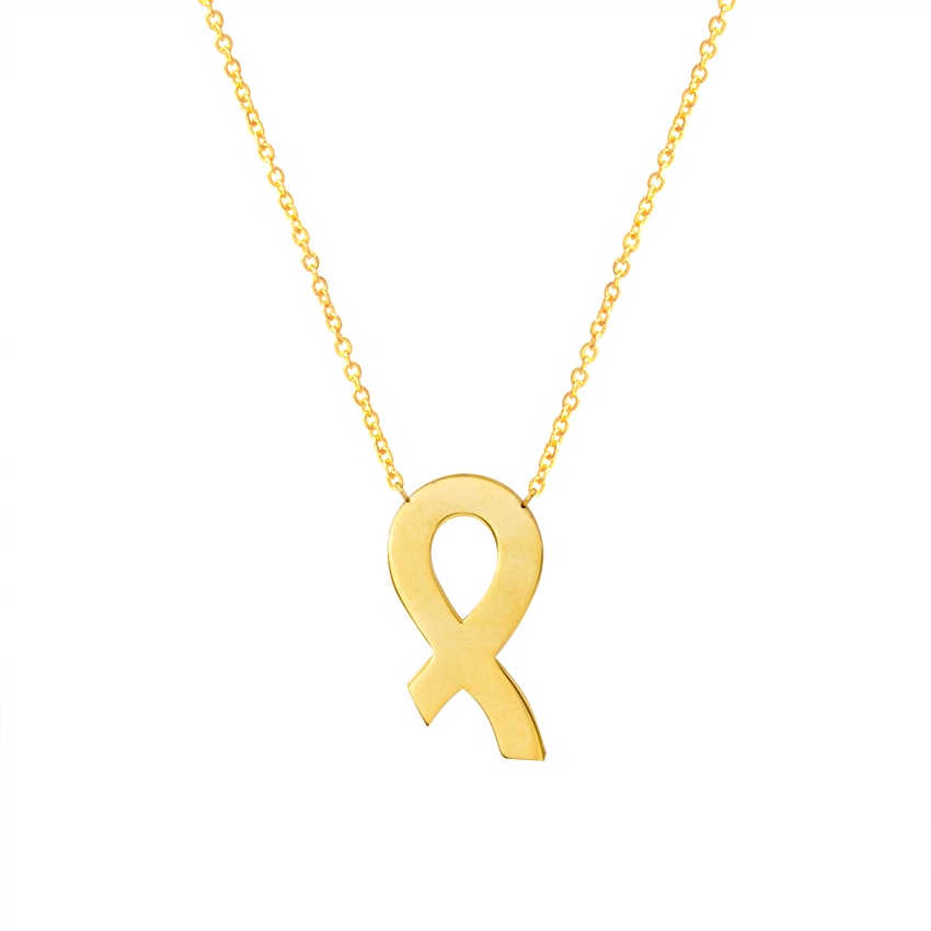 Breast Cancer Awareness Ribbon Pendant Necklace