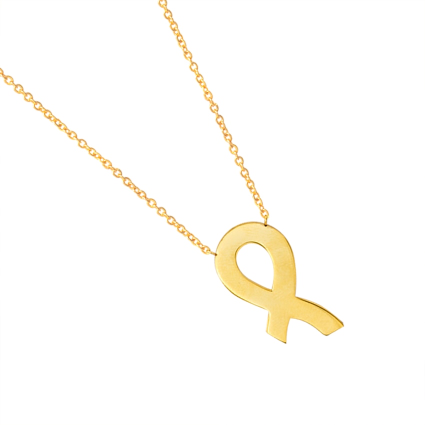 Breast Cancer Awareness Ribbon Pendant Necklace