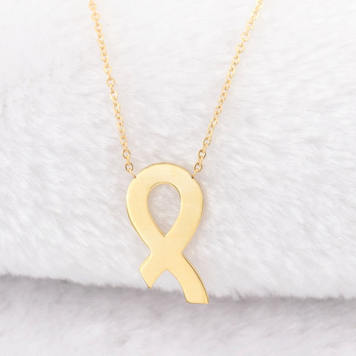 Breast Cancer Awareness Ribbon Pendant Necklace