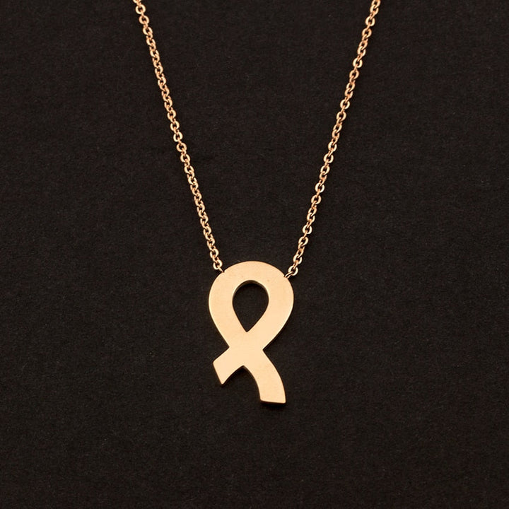 Breast Cancer Awareness Ribbon Pendant Necklace
