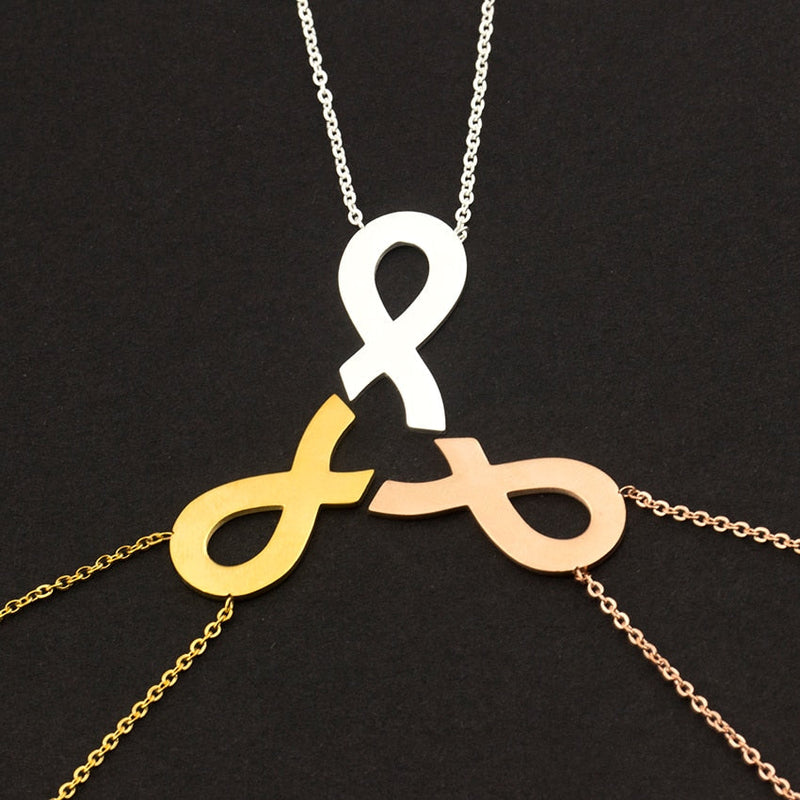 Breast Cancer Awareness Ribbon Pendant Necklace