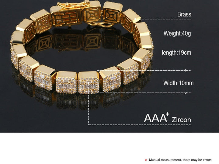 【JORDAN CRAIG】Iced Out Gold Bracelet - 13mm Iced Out Lux Bracelet - 13mm
