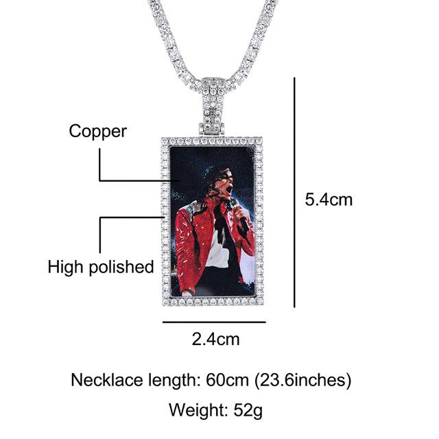 Custom Picture Necklace-Square Pendant Necklace- Personalized Necklace For Men