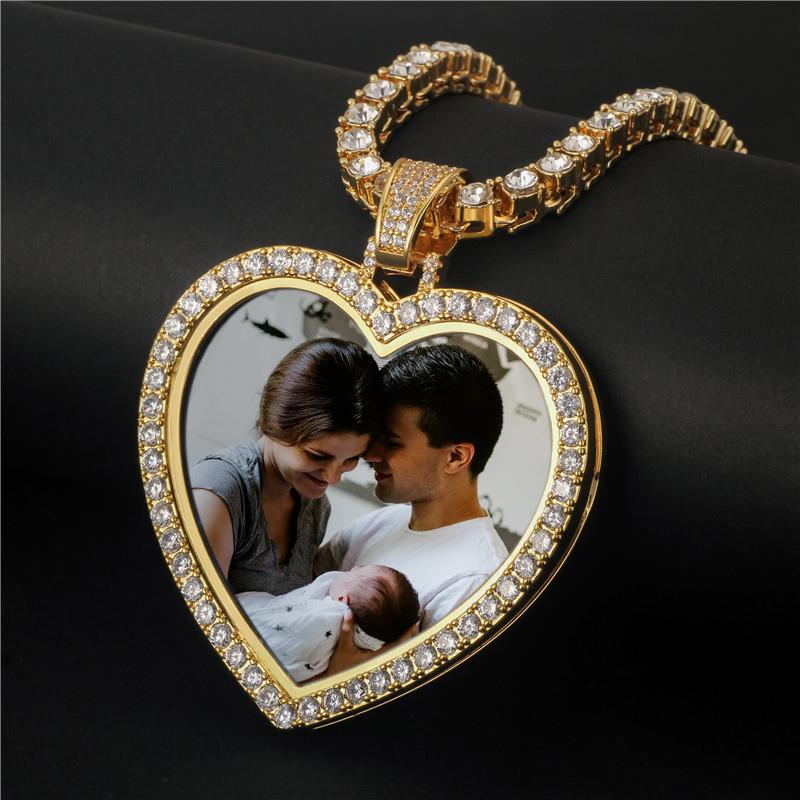 Custom Photo Heart Medallions Necklace Christmas Gifts For Couple