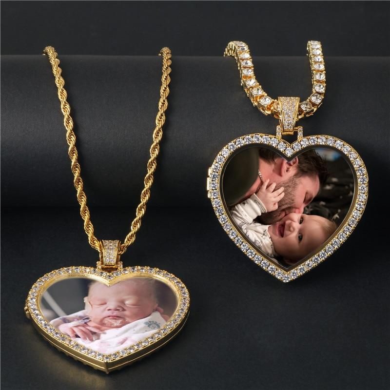Personalized Heart Photo Necklace-Christmas Gifts For Grandparents-Christmas Gifts For Great Grandma-Christmas Gifts For Grandma
