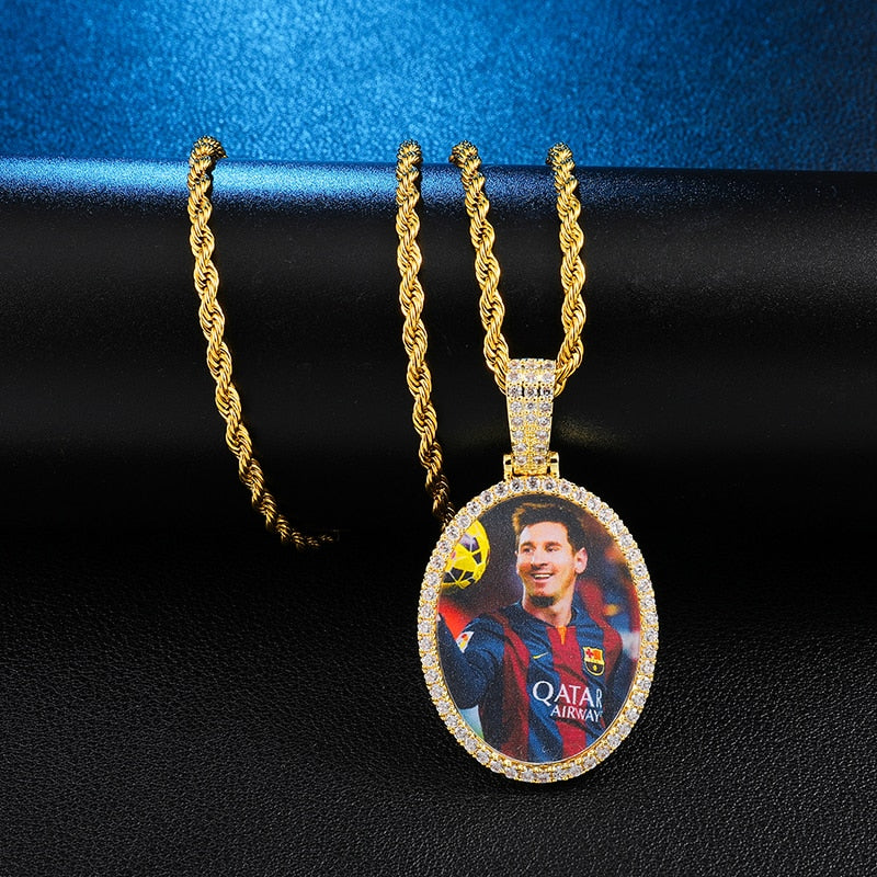 Memory Pendant- Hip Hop Pendant-Oval Pendant Necklace