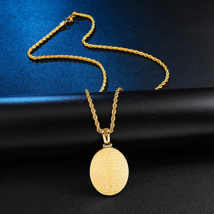 Memory Pendant- Hip Hop Pendant-Oval Pendant Necklace