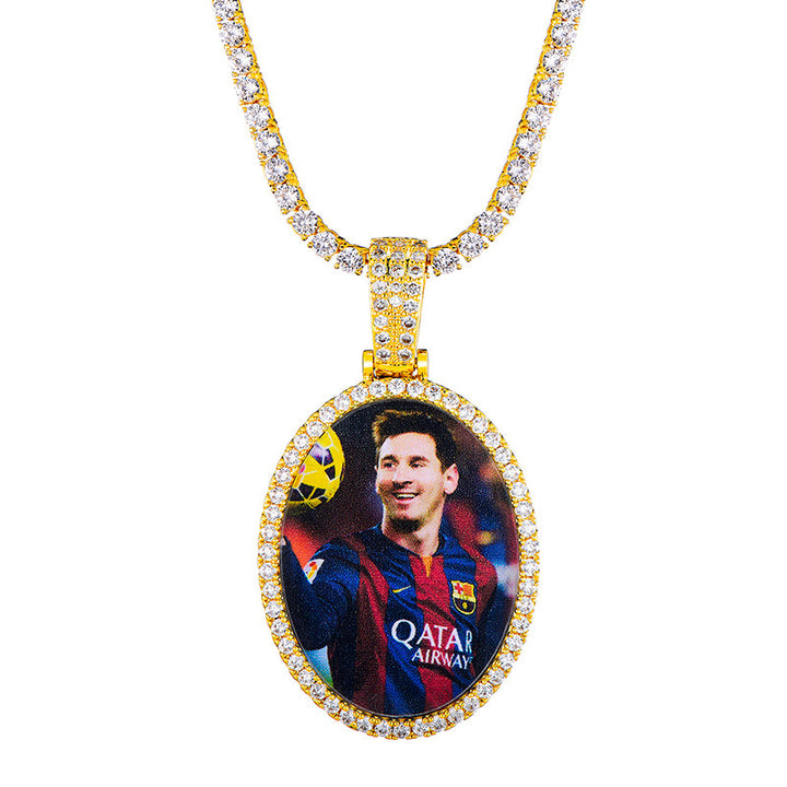 Memory Pendant- Hip Hop Pendant-Oval Pendant Necklace