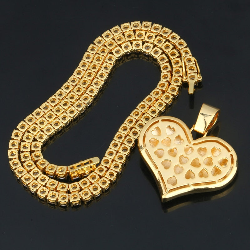 Broken Heart Pendant Necklace - Hip Hop Jewelry For Women Men