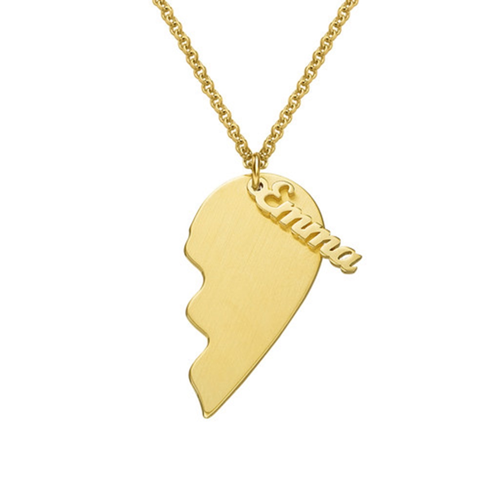 Personalized Couple Heart Necklace- Gifts For Couple- Necklace For Couple