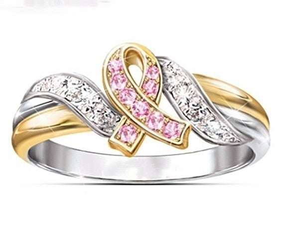 Pink Ribbon Ring- Breast Cancer Awareness Gift