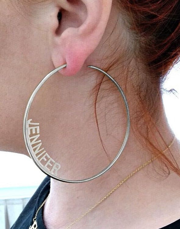 Custom Name Big Earrings For Women