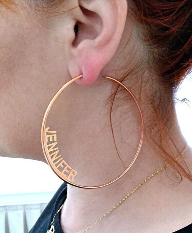 Custom Name Big Earrings For Women
