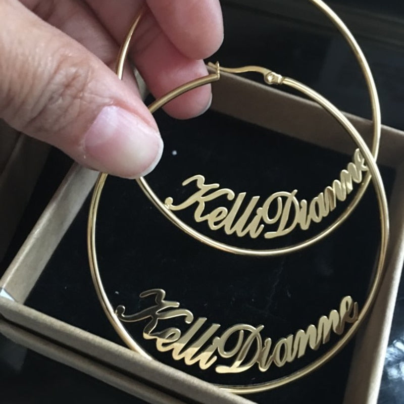Custom Name Big Earrings For Women