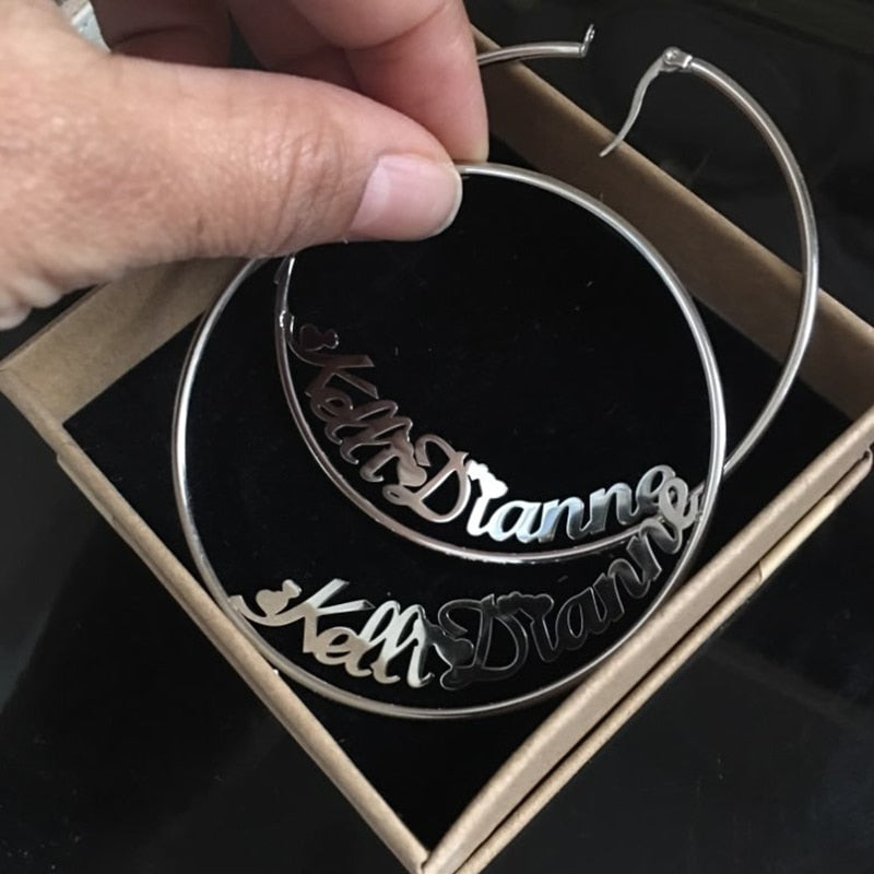 Custom Name Big Earrings For Women