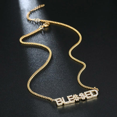 18K Gold Plated Personalized Bling Name Necklace Gift For Her