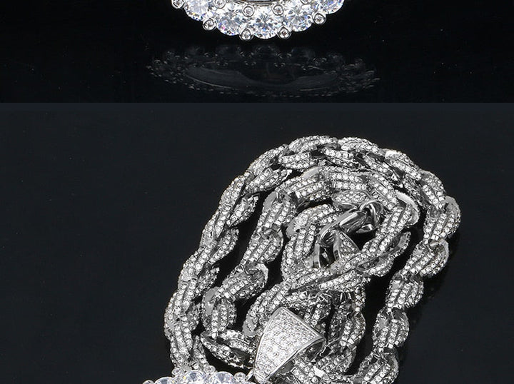 Custom Photo Medallion Necklace - With Big Rope Chain-Personalized Photo Memory Necklace