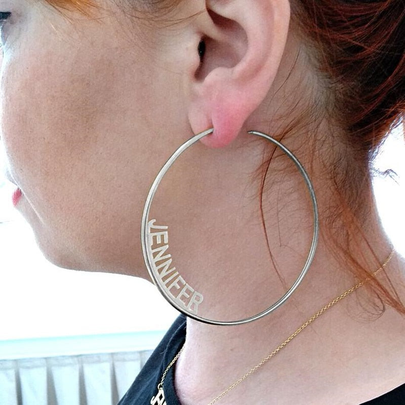 Custom Big Circle Hoop Earring For Woman- The Big And Small Hoop Earring