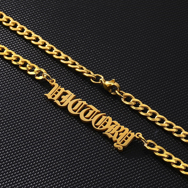 Old English Custom Name Necklaces