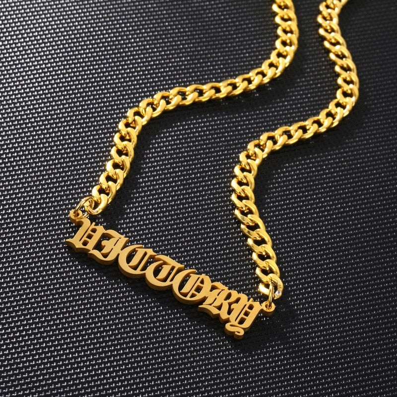 Old English Custom Name Necklaces