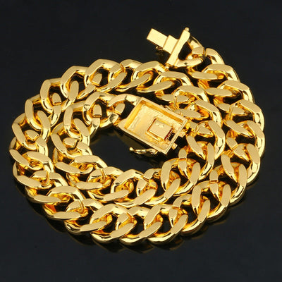 18K Gold Plated Iced Out Hip Hop Bracelet And Necklace For Her/Him