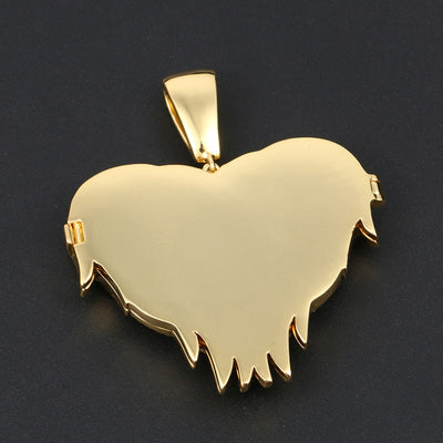 Personalized 18k Gold Heart Photo Pendant Necklace