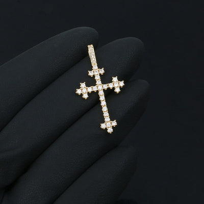 Cross With Bling Crystal Pendant Necklace - Religious Iced Out Necklace For Men