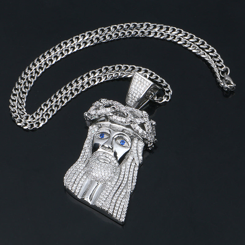 Brass JESUS Pendant Necklace Bling Hip Hop Jewelry