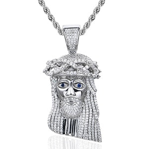 Brass JESUS Pendant Necklace Bling Hip Hop Jewelry