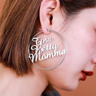  Nameplate Earring- Custom Hoop Name Earring