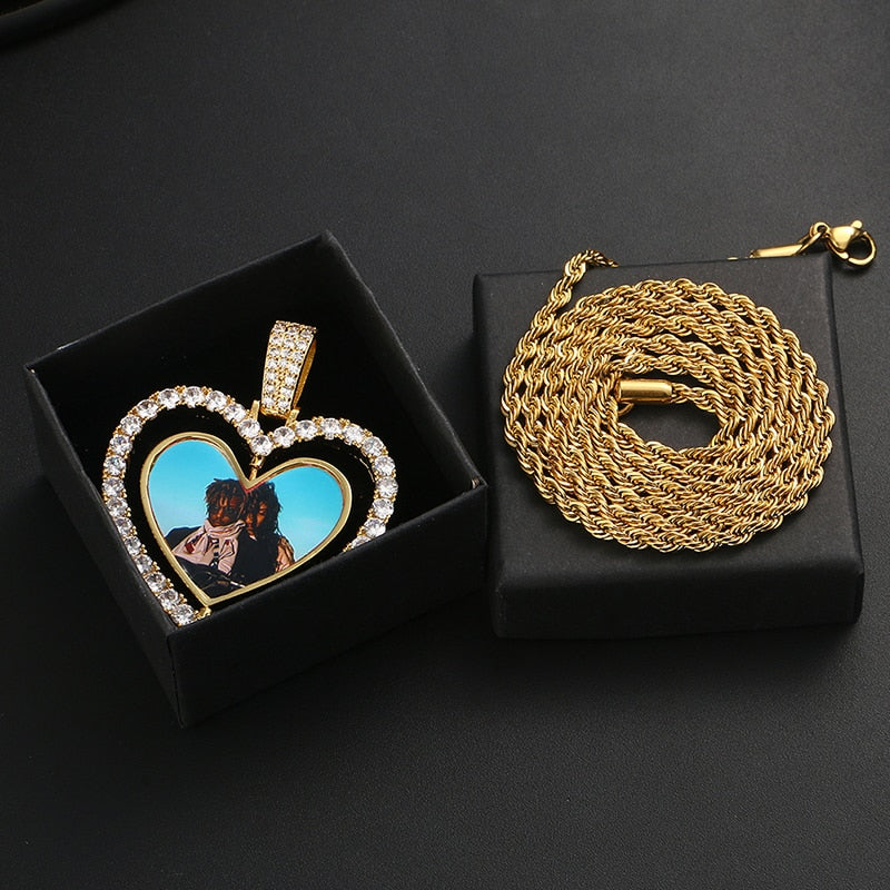 custom heart medallion necklace
