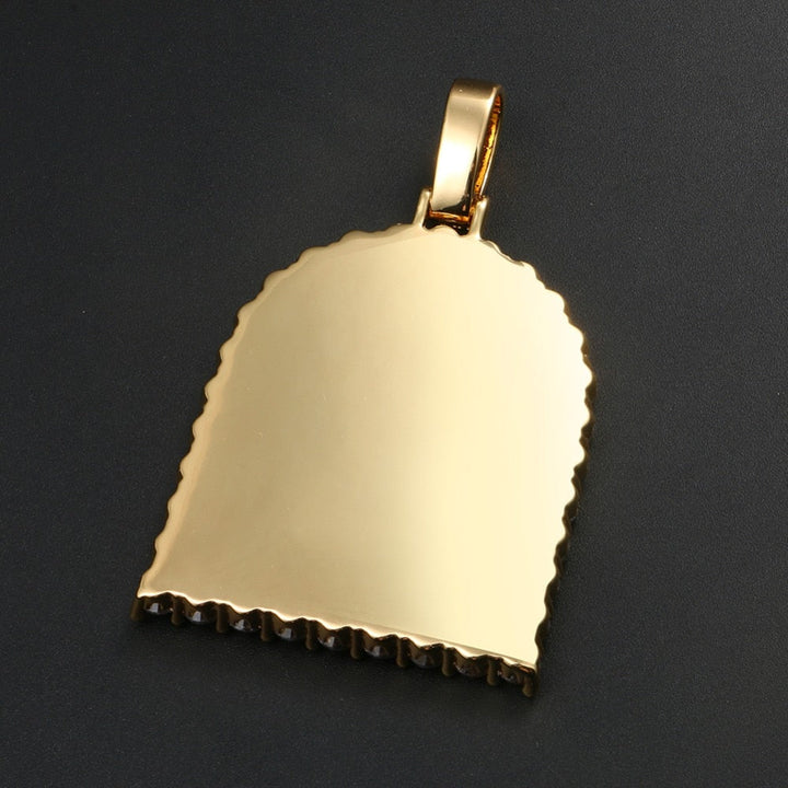 Custom 18k Gold Photo Crystal Pendant Necklace