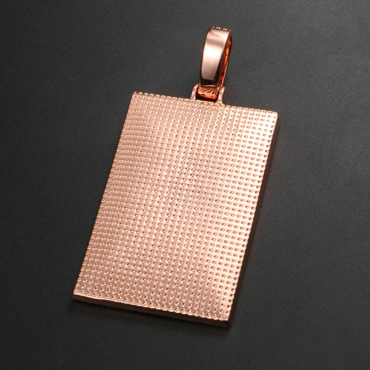 Custom 18k Gold Photo Pendant Necklace-Rectangle Pendant Necklace