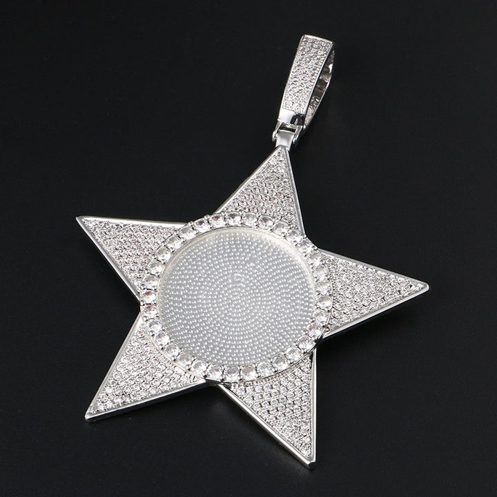 Star Necklace Medallion Pendant Custom Photo Medallion Necklace