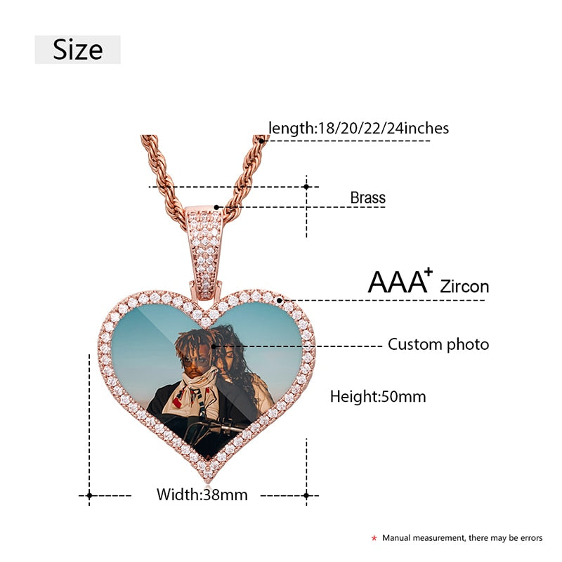 Personalized Crystal Heart Necklace- Exclusive Hip-Hop Jewelry