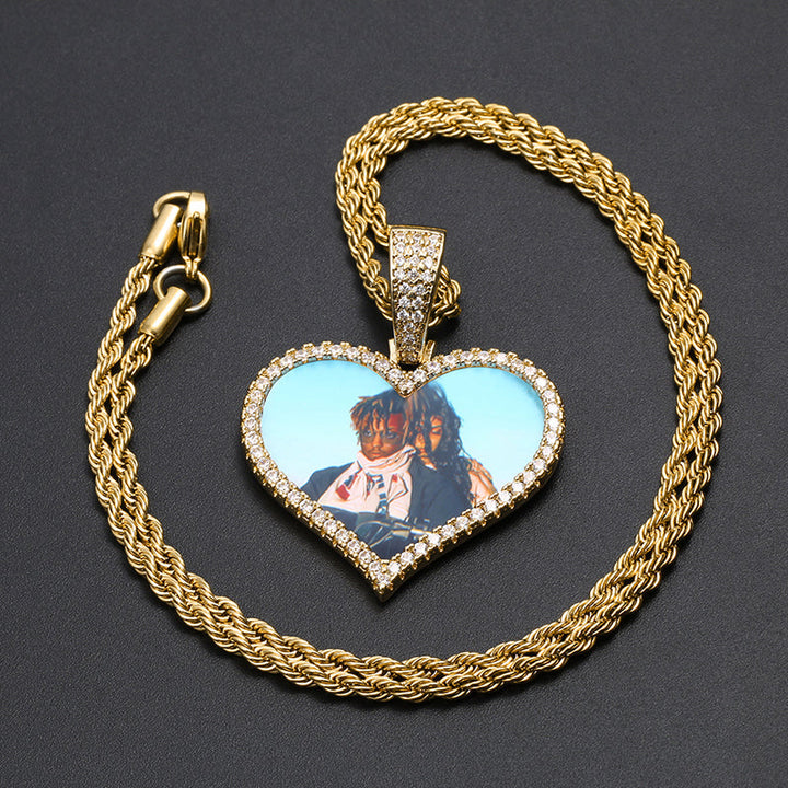 Personalized Crystal Heart Necklace- Exclusive Hip-Hop Jewelry