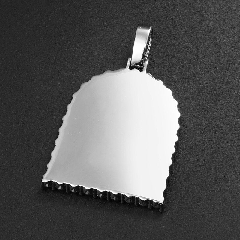 Custom 18k Gold Photo Crystal Pendant Necklace