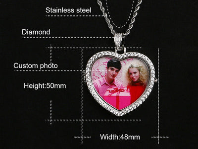 Custom Photo Medallion Heart Necklace -Custom Heart Medallion Locket